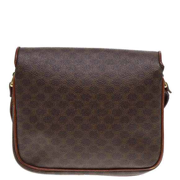 CELINE Macadam Canvas Shoulder Bag PVC Leather Brown Auth 79666 - Picture 3 of 16